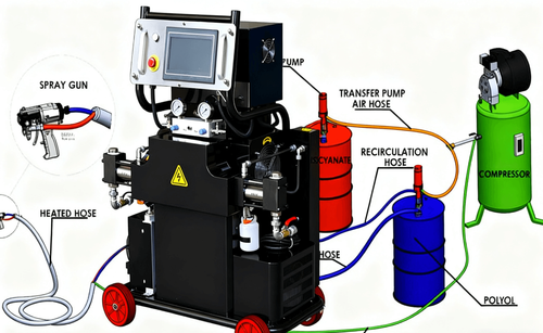 Spray Machine Mechanism Hydraulic spray foam machine - Xinling Spray Machine